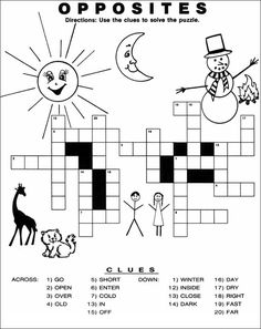 the crossword puzzle for children to learn how to read and draw it with their own pictures