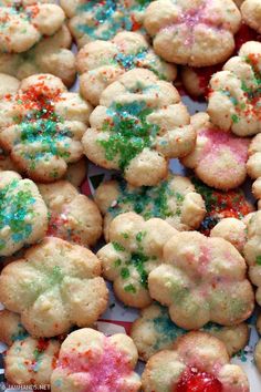 colorful sprinkles and sugar cookies on a plate