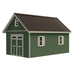 The Springfield do-it-yourself storage shed from Best Barns has lots of room for your lawn equipment, tools and storage of your household items. The second floor loft offers 4 ft. to 3 in. of headroom and is 8 ft. W x 16 ft. D with access location determined during construction. Organize all your items by easily adding shelving, not included, in the first floor area. Check with your local permit authority before placing order. Building shipped directly to you via curbside delivery or order to sh Wood Siding Colors, Wood Shed Kits, Wood Storage Shed, Storage Shed Kits, Home Depot Store, Farm Shed, Wood Storage Sheds, Outdoor Storage Shed, Shed Sizes