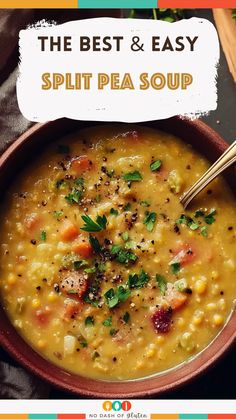 Split Pea Soup Best Spaghetti Recipe, Dessert Smoothie, Cozy Dinner, Split Pea Soup, Pea Soup, Cozy Meals, Soup Dinner, Split Pea, Spaghetti Recipes