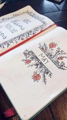 two notebooks sitting on top of a wooden table