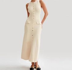 49631287148833|49631287181601|49631287214369 White Work Outfit, Camisole Pattern, Pocket Maxi Dress, Dress Swimsuit, Sleeveless Knit Dress, Long Knitted Dress, Beige Dress, Maxi Knit Dress, Winter Jackets Women