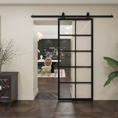 custom iron barn single door with black frame and 10-lite-glass-pane French Barn Doors, Metal Barn Door, Glass Barn Doors, Wrought Iron Doors, Metal Barn, Square Top, Rainbow Glass, 12 Gauge, Interior Barn Doors