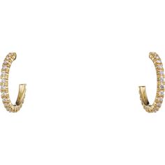 Cartier - Etincelle de Cartier earrings - Earrings Woman Gold/Diamond - Etincelle de Cartier hoop earrings, small model, 18K yellow gold, each set with 19 brilliant-cut diamonds totaling 0.13 carats. Cartier Earrings, Brilliant Cut Diamond, Cartier, Gold Diamond, Women's Earrings, Jewelry Collection, Gold Bracelet, Hoop Earrings, Diamonds