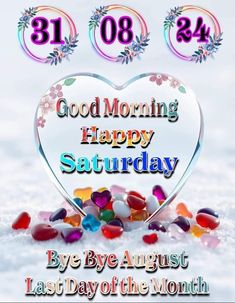 good morning happy saturday with hearts and candy