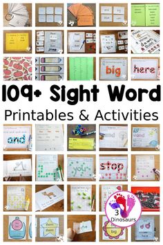 sight word printables and activities for kids