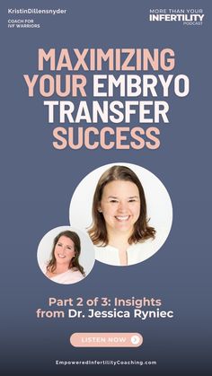 Kristin continues her conversation with Dr. Jessica Ryniec from CCRM Boston in part two of this must-hear series, diving deeper into the emotional ups and downs of the embryo transfer in the IVF process. They explore everything from what actually happens during the embryo transfer to how to manage your expectations and take care of your emotional well-being. If you're feeling overwhelmed or burned out on your IVF journey, this episode offers expert advice and real talk about the emotional side of IVF. It’s perfect for anyone looking for both guidance and support during their embryo transfer. #IVFSupport #EmbryoTransferJourney #IVFSuccess #FertilityHope #IVFEmotions Embryo Transfer Tips, Chemical Pregnancy, Frozen Embryo Transfer, Ivf Procedure, Holistic Fertility, Fertility Yoga, Ivf Journey, Fertility Awareness