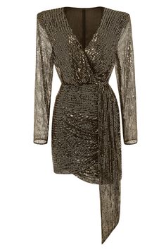 V Neck Tie Sequin Mini Dress | Goldblack | 3 Flapper Dresses, 1920s Dresses, Stunning Prom Dresses, 1920s Dress, Dressy Dresses, Wedding Dresses Plus Size, Birthday Dress, Sequin Mini, Evening Gowns Formal