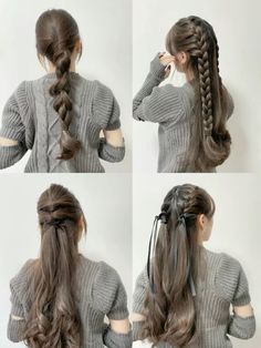 #hairstyles #haircolor #hairforsummer Long Hair, Braids, Hairstyles, Grey, Hair, Plaits