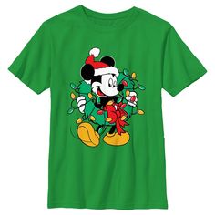 Who knew that dressing "mousey" could be so cute!? Celebrate Walt Disney's most iconic character this holiday season with this officially licensed Mickey Mouse & Friends Santa Christmas Wreath Boys' Graphic T-Shirt! This tee features Mickey Mouse in a Santa hat and a Christmas wreath with lights around his neck, perfect for your next Christmas trip to Disneyland! Dress in style this holiday season with a new graphic tee today that is perfect for Disney fans! Christmas Wreath With Lights, Disneyland Dress, Wreath Graphic, Wreath With Lights, Christmas Wreaths With Lights, Trip To Disneyland, Boys Graphic Tee, Christmas Travel, Kids Clothes Boys