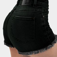 Make an unforgettable Impression with Impact Cut Off Jeans Shorts in Black The perfect form fit, hugging your curves with a fitted stretch waist. Unrestricted freedom with performance formflex denim, allowing full range movement for any activity. Insane comfort with soft, breathable tech denim, that does not compromise the look and weight you expect in a premium denim. ✓ Easy Sizing - Use the "Find My Fit" tool above the cart button, to match our sizing perfectly to your body. ✓ Form Fit - Desig Stretch Denim Shorts, Body Form, Black High Waist, Cut Off Jeans, Hug You, Premium Denim, Jeans Shorts, Cut Off, Jean Shorts