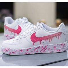 sneakers Pink Custom Air Force, Light Pink Gradient, Sky Pink, Air Force 1 Custom, Custom Air Force 1, Starry Sky, Air Force 1, Air Force, Force