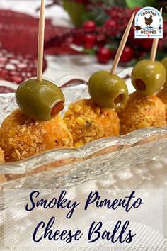 small appetizers with olives in a glass dish