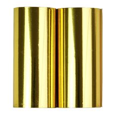 two gold cylindrical cylinders on a white background