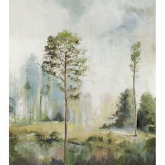 Tall Green Trees I Poster Print - Allison Pearce-VARPDXPS440A Image 1 Serene Nature, Stock Paper, Green Trees, Fine Arts Posters, Cool Tones, Tree Painting, Nature Scenes, Paper Stock, Art Poster