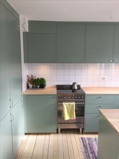 the kitchen is clean and ready to be used as a place for cooking or baking