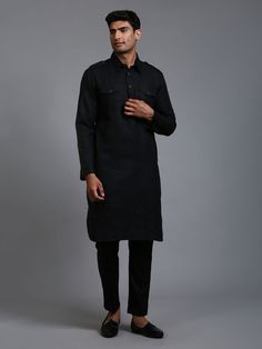 Vastramay Men's Black Pathani Suit Set Make a statement with this classic black Pathani suit set from Vastramay. Crafted from premium fabric, this suit features a comfortable fit and stylish design, perfect for special occasions and festivities. Features: Classic black color Comfortable fit Stylish design Specifications: Brand: Vastramay Color: Black Material: Premium fabric Sleeve Length: Full sleeves Material & Care: 100% Premium fabric. Dry clean only. Legal Disclaimer: The product is guarant Festive Cotton Suits For Formal Occasions, Festive Cotton Formal Suits, Festive Formal Cotton Suits, Traditional Long Sleeve Business Sets, Tailored Black Sets With Long Sleeves, Tailored Black Long Sleeve Sets, Black Tailored Long Sleeve Sets, Black Traditional Semi-formal Suits, Traditional Black Long Sleeve Suits