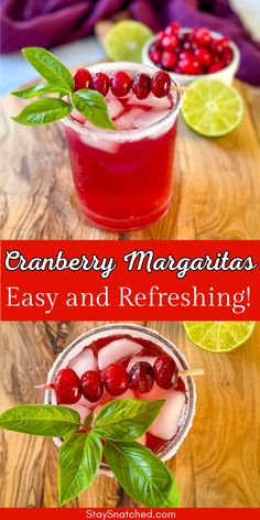 cranberry margaritas are easy and refreshing for the whole family to enjoy this holiday