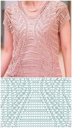 a crocheted top with an image of a woman's face in the background