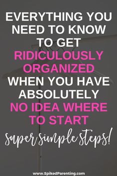 the words, everything you need to know to get ridiculously organized when you have absolutely no idea where to start