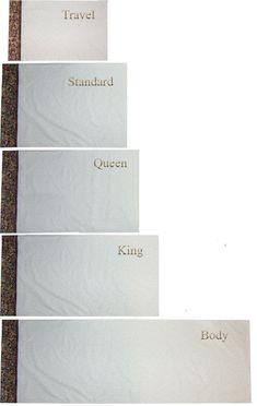 four pieces of paper with the words travel, standard, queen, king and body on them