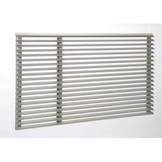 an aluminum radiator with horizontal bars on the side and vertical bars on the other side