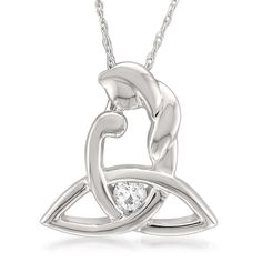 Pin it for later. Find out more single diamond necklace. 14k White Gold Round Diamond Heart Pendant of Mother and Child Necklace (1/10 cttw, H-I, I1-I2). Beautifully crafted in 14k solid white gold with a 1/10 cttw diamond placed in the center of the mother and child to show their connection Mothers Necklace, Heart Shaped Diamond, Heart Pendant Diamond, Heart Shape Pendant, Gold Pendant Necklace, Mother And Child, Diamond Heart, Heart Pendant Necklace