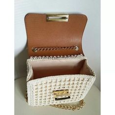 Leather Crochet, Top Handle Bags, Basket Bag, Crochet Bags, Wicker Baskets, Crochet Bag, Top Handle, Shoulder Strap, Top Handle Bag