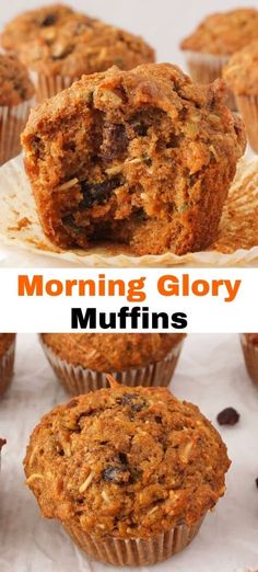 the muffins have been cut in half and are sitting on top of each other