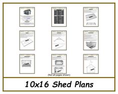 the 10x16 shed plans are shown in black and white