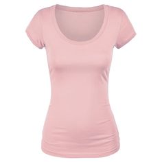 Essential Basic short sleeve Scoop Neck Tee shirt with exceptional quality and value! Junior sizing runs smaller than "regular sizes". We recommend sizing up. Fits as expected when you go 1 size up. It provides plenty of room for comfort. You can wear it for working out, running, dancing. Great for any occasion, Must have essential. Size: L.  Color: Pink.  Gender: female.  Age Group: adult. Women Tshirt, Basic Shorts, Scoop Neck Tee, Tees For Women, Pink Shirt, Short Sleeve Tee, Scoop Neck, Blossom, Womens Tops