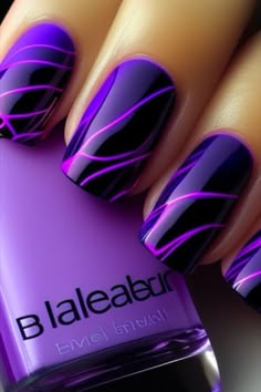 4569.Don't miss out on the latest nail trends! Click link for all the juicy details! #nails #nailtools #nailtrend Perpul Nails Designs, Electric Purple Nails, Purple Autumn Nails, Purple Gel Nail Designs, Spring Nails Purple, Purple Spring Nails, Nail Designs Purple, Painted Fingernails, Purple Nail Ideas