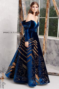 MNM Couture N0279 - Mydressline Long Velvet Dress, Mnm Couture, Cutout Gown, Velvet Fashion, Couture Gowns, Evening Gowns Formal, Dress Cover, Designer Gowns, Couture Dresses