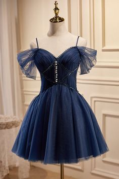 Dark_Navy Dark Blue Dama Dresses Quinceanera, Mid Length Prom Dresses, Dresses For 8th Grade Graduation, Navy Blue Prom Dresses, Beaded Party Dress, Dama Dresses, Quinceanera Ideas, Dresses Club