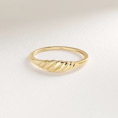 Here's Croissant Dome Statement Ring for Women! This 14K Solid Gold Thick Twisted Rope Wedding Band will be perfect Promising Jewelry for your Bride or Fiance in her wedding or engagement ceremony. 18K Bold Signet Ring turns to Elegance Chunky Gold Ring for her! This Signet  Comfortable Fitting Ring will be great in her Bridal Shower! This Unique Real Gold Permanent Jewelry can be either Exciting Promise Ring or Engagement Ring for Her. This Sturdy and Stunning Anti Tarnish Ring is symbolizing y Gold Plated Hoop Rings For Anniversary, Yellow Gold Plated Engraved Ring For Wedding, Engraved Gold Plated Ring In Yellow Gold For Wedding, Gold Plated Yellow Gold Engraved Wedding Ring, Engraved Yellow Gold Plated Ring For Wedding, Wedding Engraved Gold Plated Ring In Yellow Gold, Hoop Rings Tarnish Resistant For Anniversary, Tarnish Resistant Hoop Rings For Anniversary, Gold Plated Yellow Gold Couple Rings For Wedding