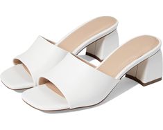 FARYL by Farylrobin Pip | Zappos.com White Sandals With Contrasting Heel And Single Toe Strap, Synthetic Sandals With Contrasting Heel Counter And Ankle Strap, Elegant Mules With Cushioned Footbed, Medium Width, Elegant Mules With Cushioned Footbed, Spring Faux Leather Cushioned Sandals, Summer Low Heel Faux Leather Sandals, White Mules With Cushioned Footbed And Open Heel, White Open Heel Mules With Cushioned Footbed, Elegant Open Toe Faux Leather Sandals