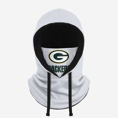 Green Bay Packers White Drawstring Hooded Gaiter FOCO - FOCO.com Neck Gaiter, Face Cover, Winter Activities, Green Bay Packers, Green Bay, Bold Fashion, Straw Hat, Dallas Cowboys, New York Yankees