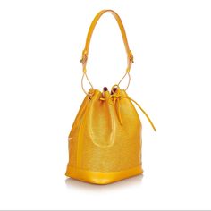 Gente Used Luxury Yellow Top Handle Bucket Bag, Yellow Bucket Bag With Gold-tone Hardware, Vuitton Bag, Louis Vuitton Bag, Bag Lady, Louis Vuitton, Yellow, Color