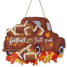 PRICES MAY VARY. Fall Hanging Decor Choice: this football fall sign is suitable for hanging on the door, wall, window, fireplace, garage and more, and it can be widely applied in your home, classroom, office, farmhouse, coffee shop, bakery, bookstore, fruit shop, flower shop, restaurant, hotel and more Fall Door Decor Package: you will receive 1 autumn sign crafted with 1 rope, which can easy to be hung on the door or wall, colorful, vibrant and bright designs meeting your fall decoration needs Bakery Bookstore, Fall Hanging Decor, Coffee Shop Bakery, Wooden Football, Window Fireplace, Farmhouse Coffee Shop, Office Farmhouse, Front Door Hanger, Football Decorations