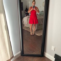 Questions? Leave A Comment Below! Red Fit And Flare Mini Dress For Night Out, Red Fit And Flare Mini Dress For Date Night, Red Fit And Flare Dress For Night Out, Guess Dress, Leave A Comment, Red Dress, Size 10, Mini Dress, Womens Dresses