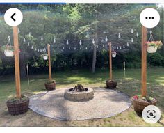 Outside Twinkle Lights Backyards, Outdoor Fire Pit Decorating Ideas, Simple Diy Fire Pit Area, Backyard Fire Pit Swings, Metal Firepits Backyard Ideas, Bone Fire Ideas Outdoor, Diy Firepits Backyard Ideas Cheap, Backyard Patio Decorating Ideas Easy Diy