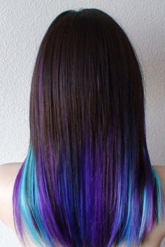 Hair Color Ideas For Brunettes Bright, End Hair Color Ideas, Bright Colored Hair For Brunettes, Brown Hair Balayage Colorful, Hair Color For Kids Girls Summer, Brown Hair With Bright Colors, Cute Colored Hair Ideas For Brown Hair, Hair Dye Ideas For Shoulder Length Hair, Kids Summer Hair Color