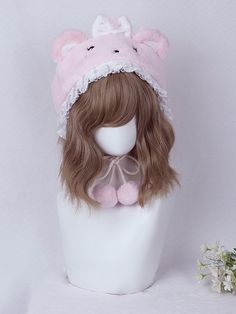 This price is for a hat only, others are not included. Pink Kawaii Hat One Size Fits Most, Cute Pink Beanie Hat, Pink Cat Ears Hat For Winter, Pink Winter Hat With Cat Ears, Pink Kawaii Cap, Cute Pink Winter Bonnet, Kawaii Pink Cap, Cute Pink Winter Mini Hats, Cute Pink Mini Cap Hat