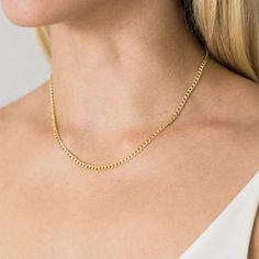 Gold Necklace 3mm Curb Chain Layering Statement Jewelry - J F W Chain Layering, White Rose Gold, Curb Chain, White Rose, Layering Pieces, 18k Rose Gold, Chain Styles, Statement Jewelry, White Roses