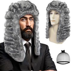 PRICES MAY VARY. Real Design of Judge Wig for Anime Characters: All style of our founding father wig are designed by our professional cosplayer and designer; we have over 10 years design experience and cooperated with comic con Adjustable Cap Size for All: Long barristers wig are designed with 2 adjustable straps, 2 hooks and soft breathable material hair net. Adjust powdered wig size from small to medium to large; suits all head circumferences, so no need to worry about size Easily Styled: Our Barristers Wig, George Washington Wig, Barrister Wig, Judge Wig, Colonial Wigs, Powdered Wig, Silver Wig, Silver Wigs, Anime Outfit