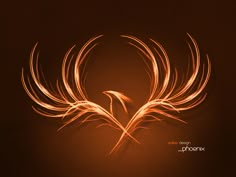 an abstract image of a bird on a dark background with the word love written below it