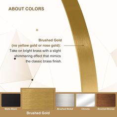 an info sheet describing the different types of metallics and finishes for your home decorating project