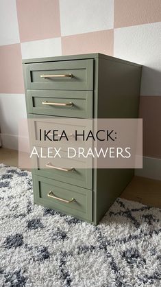 ikea hack alex drawers in the corner of a room