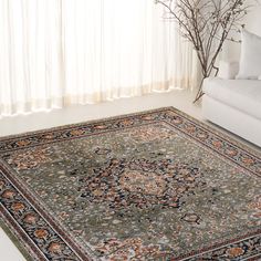 Bring warmth and elegance to your home with the refined LRL-1121 Area Rug from the Lauren by Ralph Lauren Collection for Safavieh. This traditional area rug showcases an exquisite medallion motif adorned with intricate details, flourishing designs, and delicate floral elements, creating a stunning focal point for any room. The rich patterns are complemented by fringe trim, which adds an elegant finishing touch. Choose between four equally lovely colorway options to create a cohesive and coordina Chic Area Rug, Flourish Design, Cozy Living Spaces, Rug Direct, Lauren By Ralph Lauren, Transitional Area Rugs, Traditional Area Rugs, Transitional Style, Power Loom