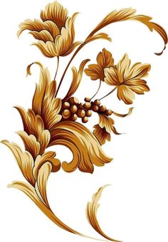 an artistic floral design on a white background